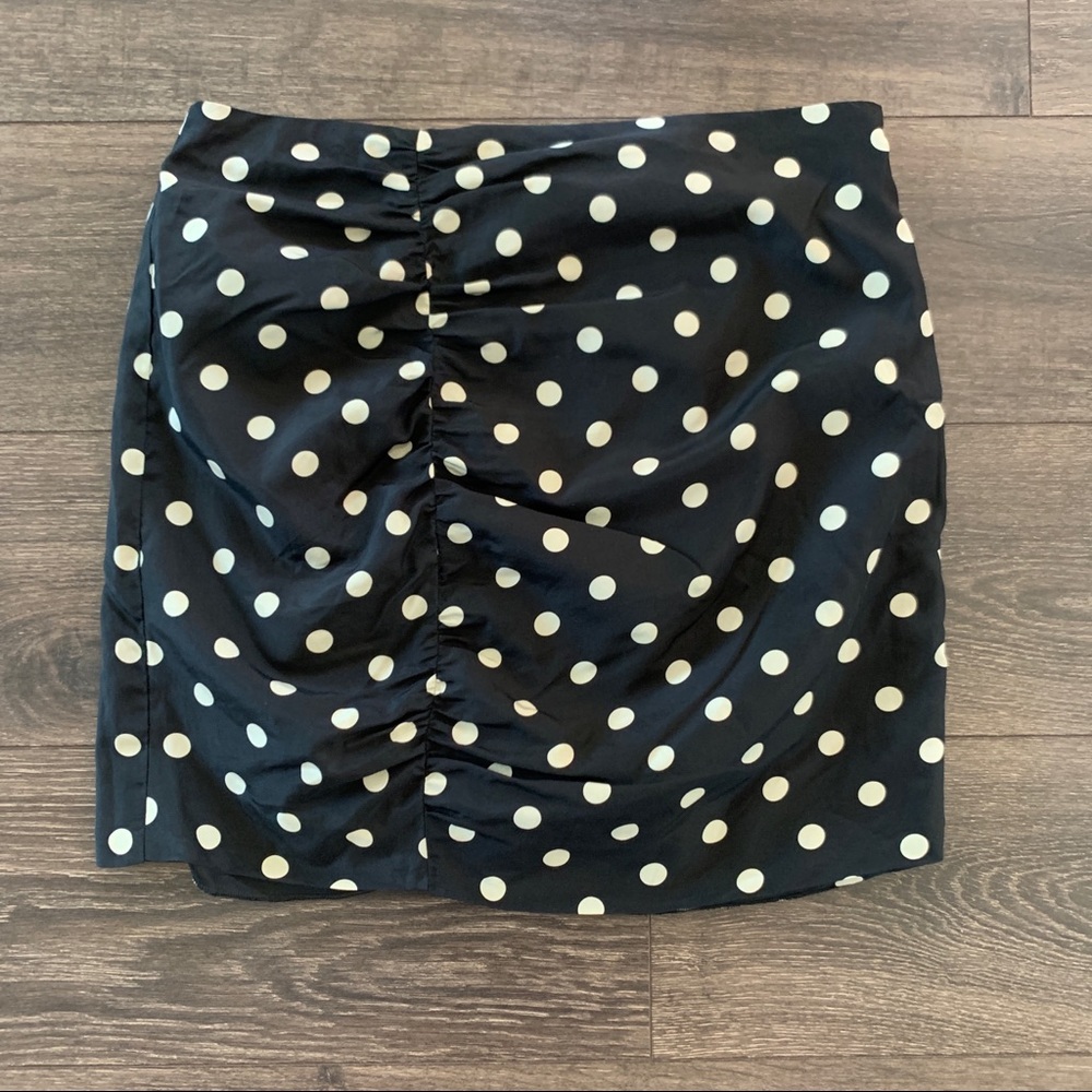 Fun and Flirty Black and Off White Mini Skirt